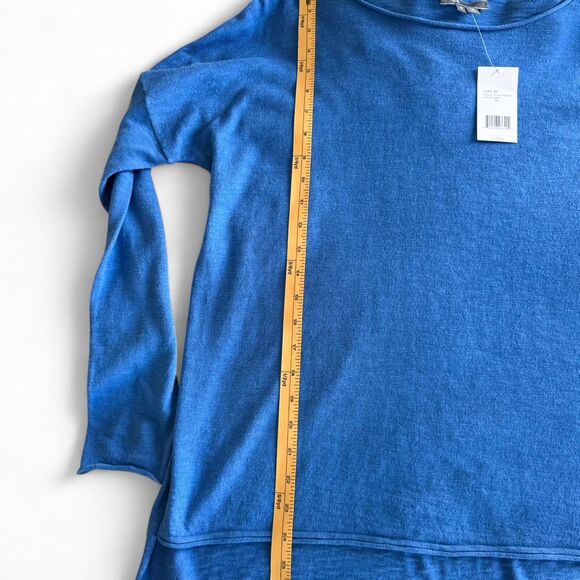 Vince NWT Blue 100% Cotton Textured Knit Sweater Lightweight Minimalist Size M - Picture 6 of 8